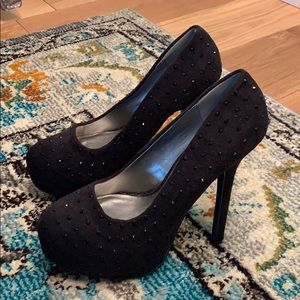 Black Suede Sparkle Stiletto